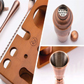 Hot selling 7 Pcs  copper bar tool set Cocktail Shaker Set with Rotating  Stand  ,Bartending Kit with variious bar tools